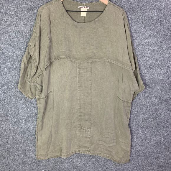 Issey Miyake Linen Layered Top W/ Pockets Back/Front Vents Size Women's M‎ - Picture 1 of 8